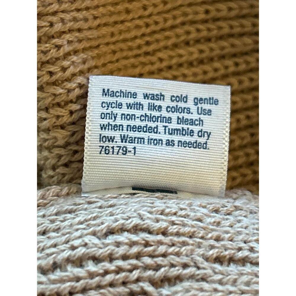 St. Johns Bay Womens Cardigan Large Tan Long Open Knit Front Pockets - Picture 7 of 7